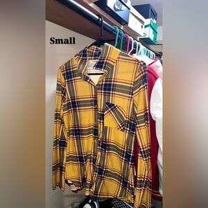 Yellow Plaid Button-Up Shirt